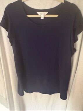Market & Spruce Navy Short Sleeve Scoop Neck Tee
